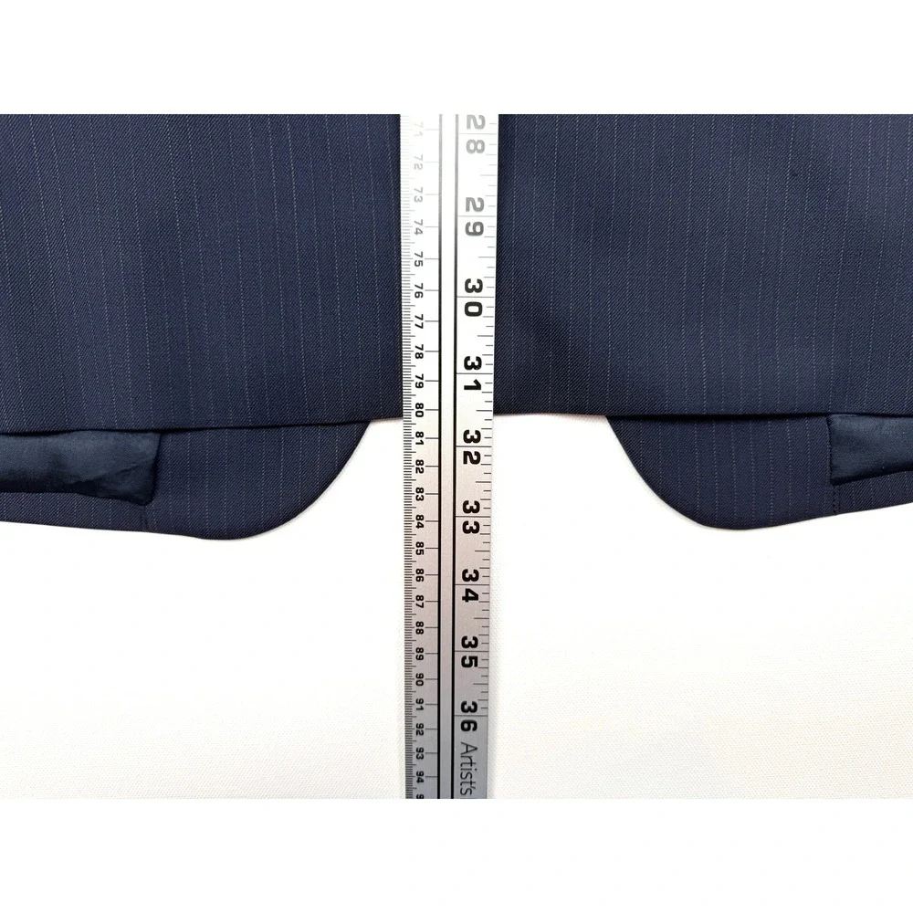 Joseph Abboud Mens 44R Navy Pinstripe Sports Coat Vintage Wool Jacket #1795